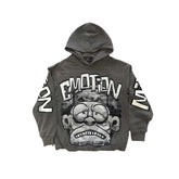 Mixed Emotions Grey Cropped 'Monster' Hoodie