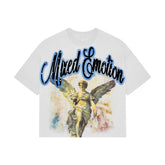 Mixed Emotions White 'Statue' Cropped Tee