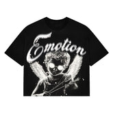 Mixed Emotion Black “Pearl” Cropped Tee