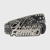 Homme Femme Signature Encrusted Belt