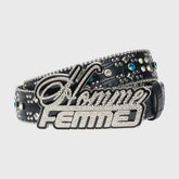 Homme Femme Signature Encrusted Belt Gator
