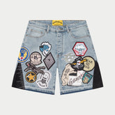 Godspeed Patchwork Denim Shorts V2 Blue