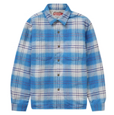 Supreme Blue Plaid Lined Flannel Snap Shirt