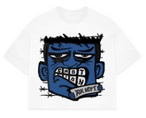 Mixed Emotions Blue “Monster” Cropped Tee