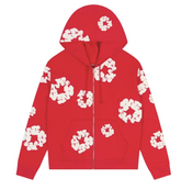 Denim Tears Cotton Wreath Zip Hoodie Red