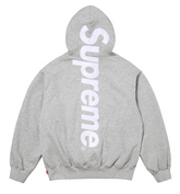 Satin Appliqué Hooded Sweatshirt Heather Grey