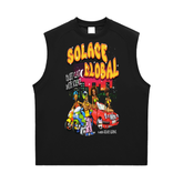 Solace Global Black Sleeveless Tee