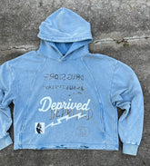 Deprived 1/10 "Intervention" Cropped Hoodie Blue
