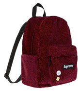 Supreme Velvet Backpack Red Leopard
