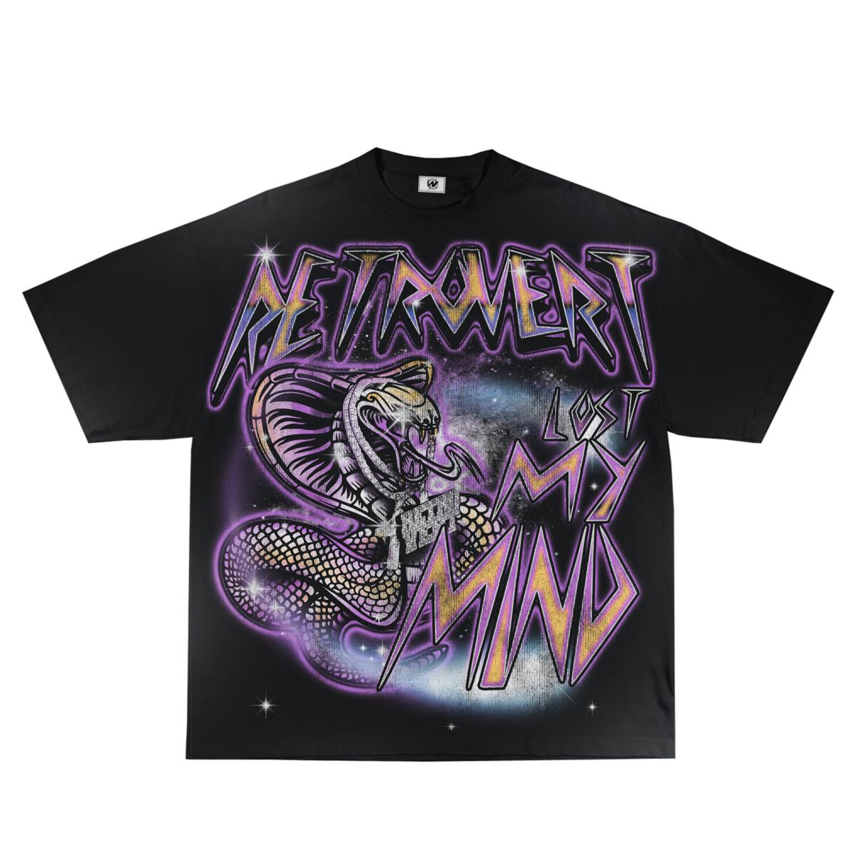 Retrovert Snake Black Tee
