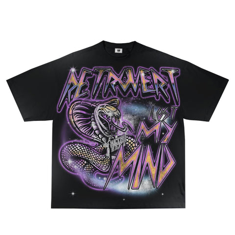Retrovert Snake Black Tee