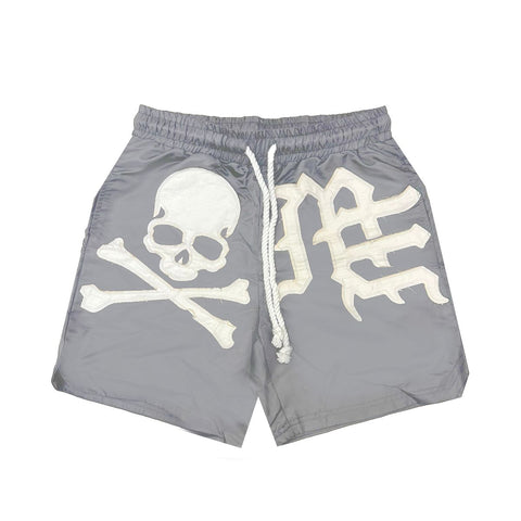 Mixed Emotions Grey Skull Shorts