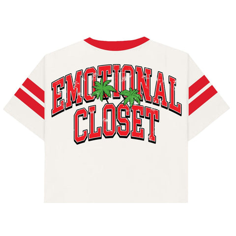 Mixed Emotions "Beach" Cream Cropped tee