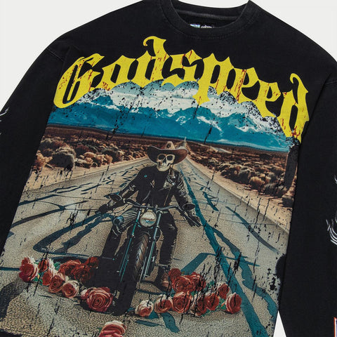 Godspeed Long Lonely Road Long Sleeve Black