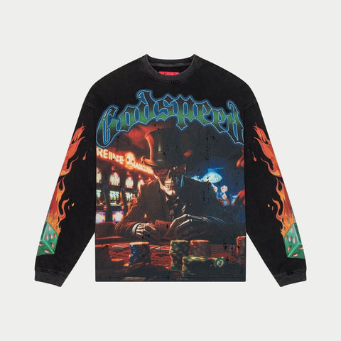 Godspeed Life's A Gamble Long Sleeve Black Wash