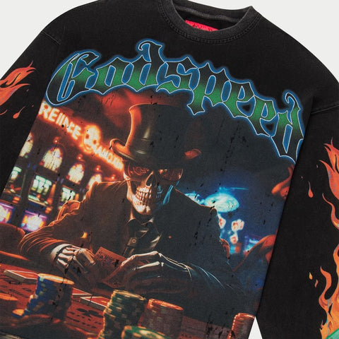 Godspeed Life's A Gamble Long Sleeve Black Wash