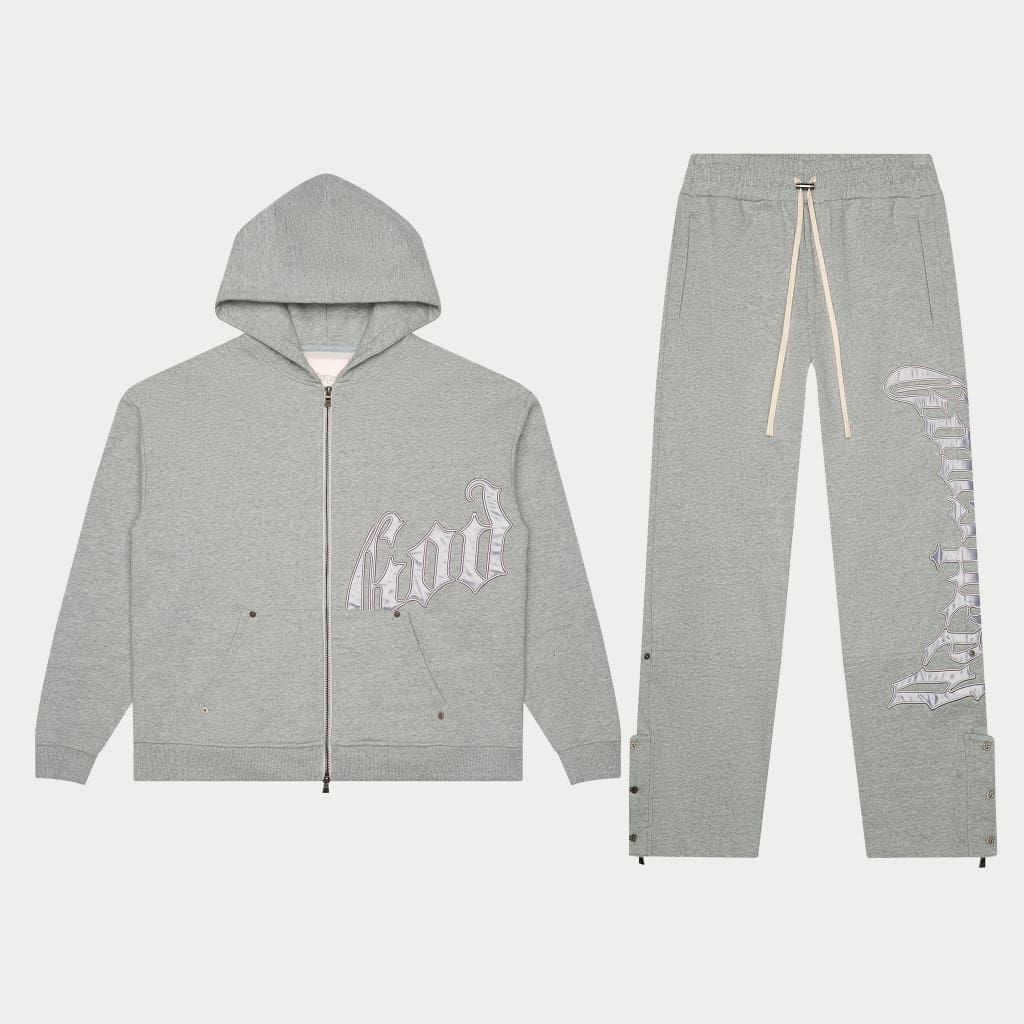 GODSPEED OG Logo Sweatsuit V2 (Grey/Silver Satin)