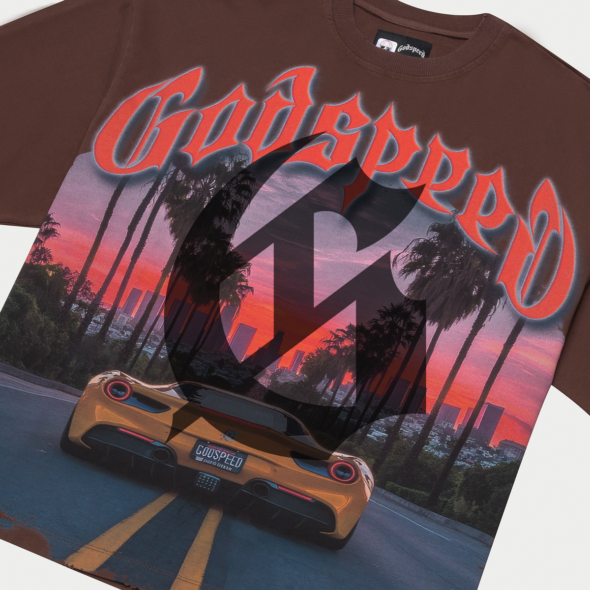 Godspeed Sunset BLVD T-Shirt Brown