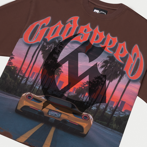Godspeed Sunset BLVD T-Shirt Brown
