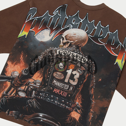 Godspeed Biker Nation Mocha Tee
