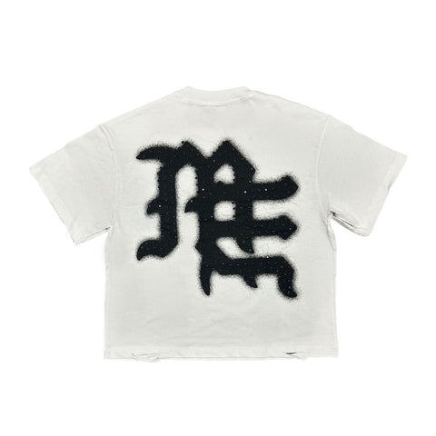 Mixed Emotion White ‘End’ Rhinestone Tee