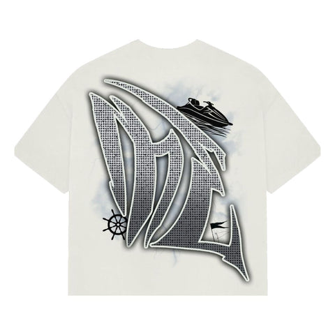 Mixed Emotion Cream Jetski Rhinestone Tee