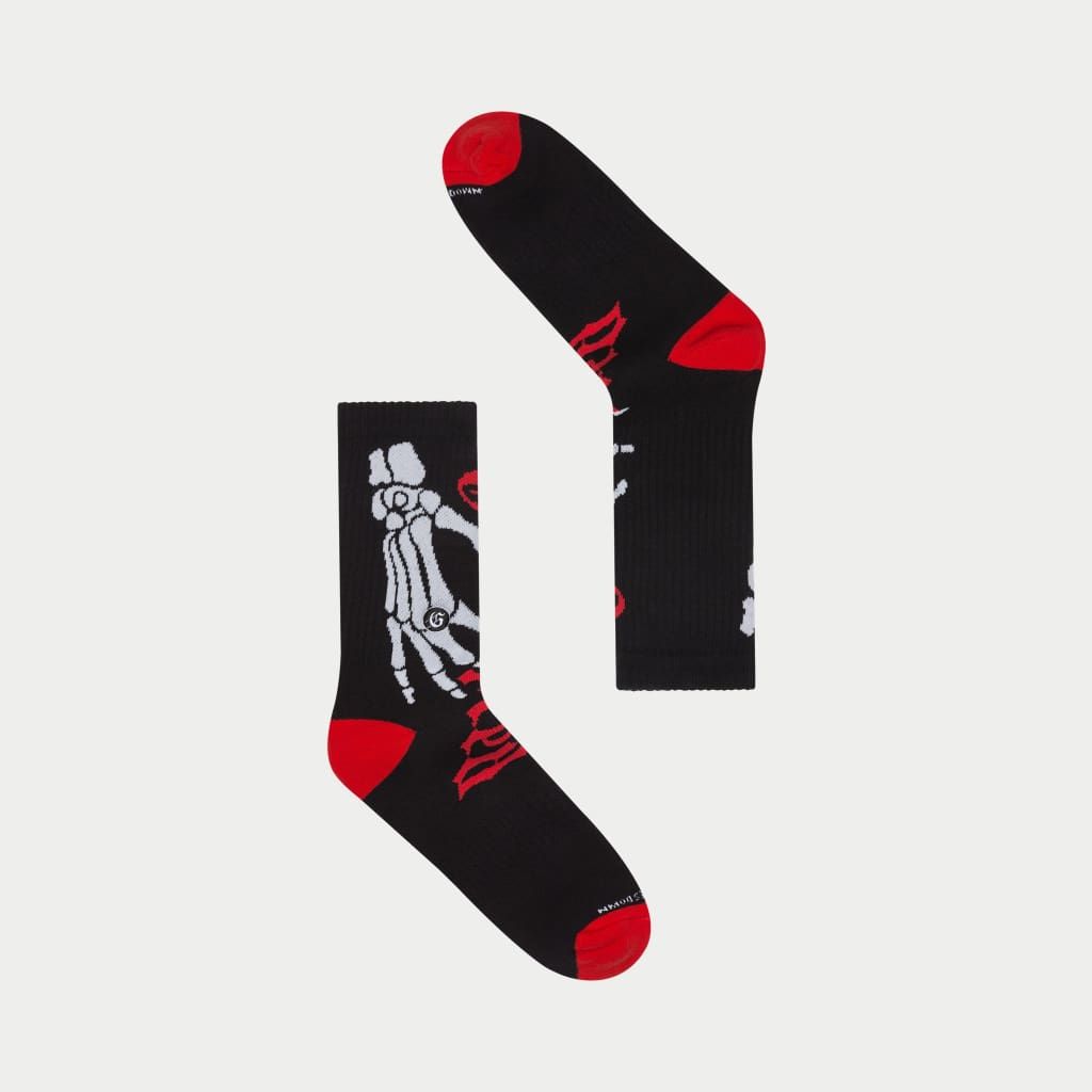 Godspeed Black Red Ten Toes Down Sock