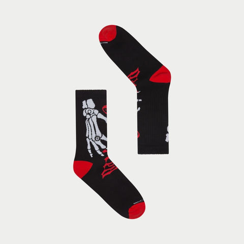 Godspeed Black Red Ten Toes Down Sock