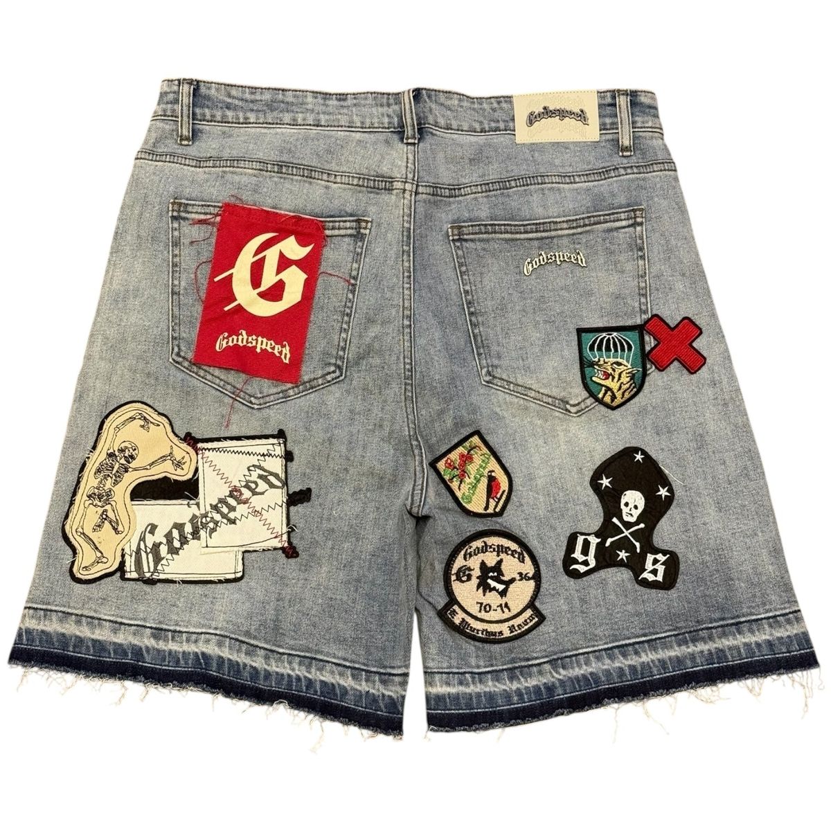 Godspeed Patchwork Blue Denim Shorts
