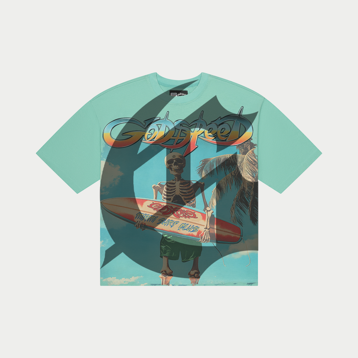 Godspeed Miami Surf Club Teal Tee