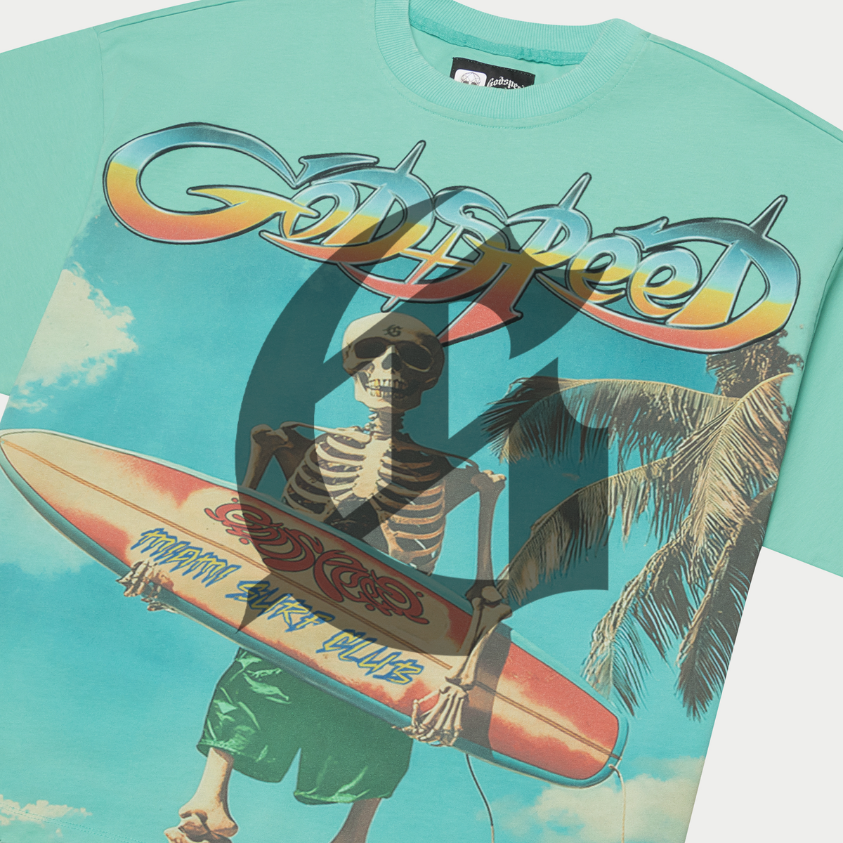 Godspeed Miami Surf Club Teal Tee