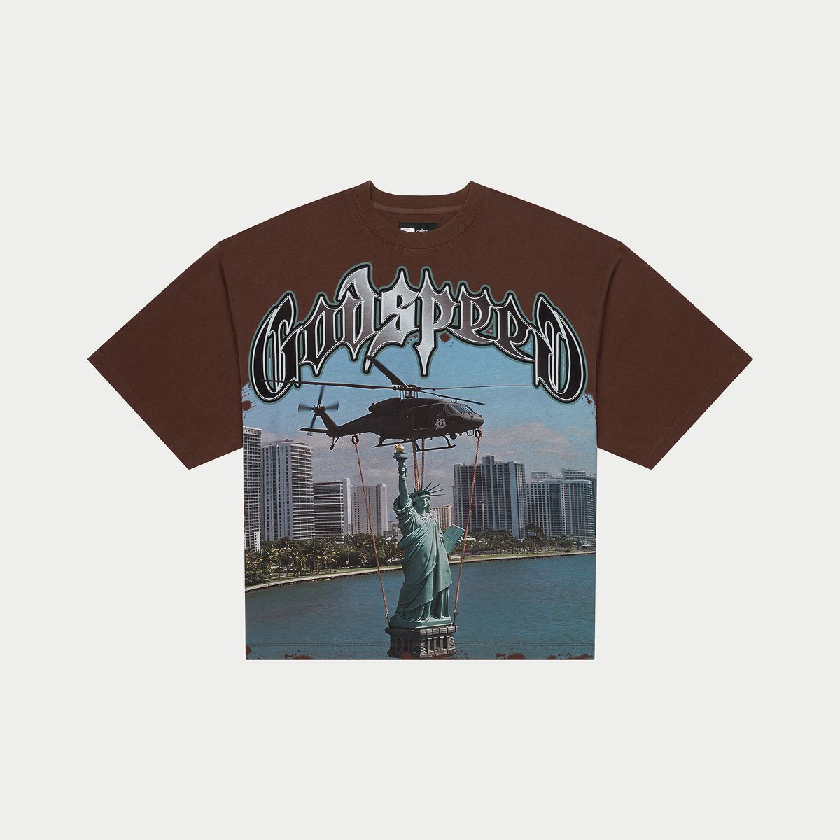 Godspeed JFK to MIA Mocha Tee