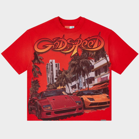 Godspeed South Beach Drive Miami Superrun Red Tee