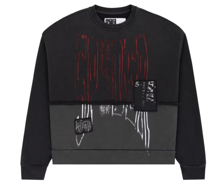 Sp5der Diffused Collegiate Crewneck Black