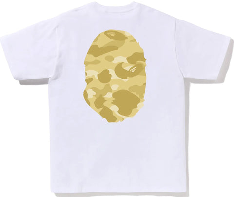 BAPE Color Camo Gold Big Ape Head White Tee