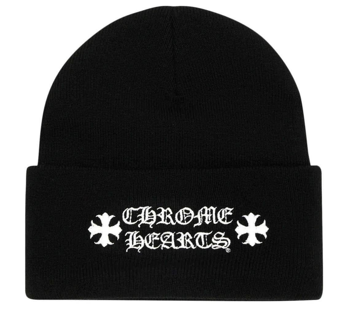 Chrome Hearts Black Logo Beanie