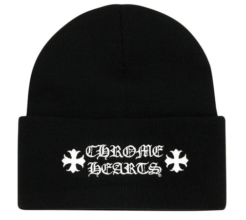 Chrome Hearts Black Logo Beanie