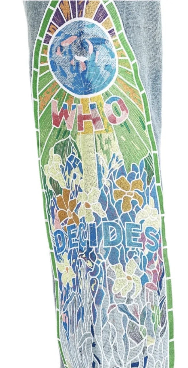 Who Decides War Cowboy Embroidered Denim Pre-Owned
