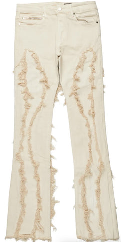 Rockstar Original Tristan Beige Stacked Flare Jeans