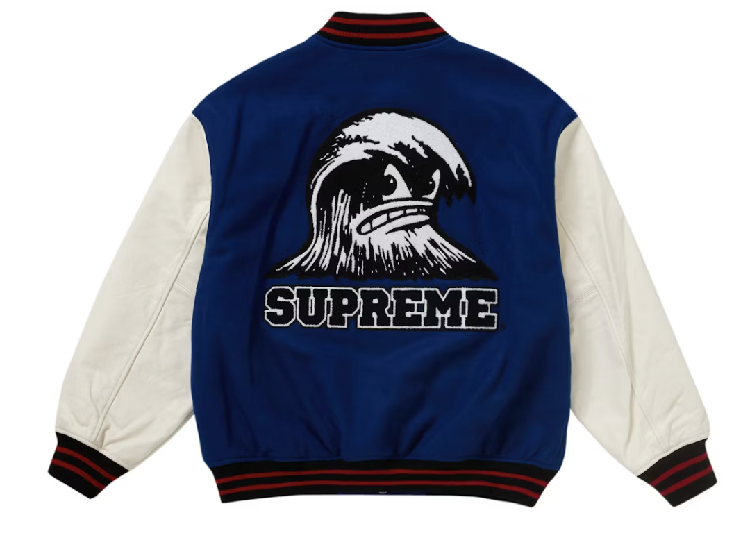 Supreme Wave Varsity Jacket Blue