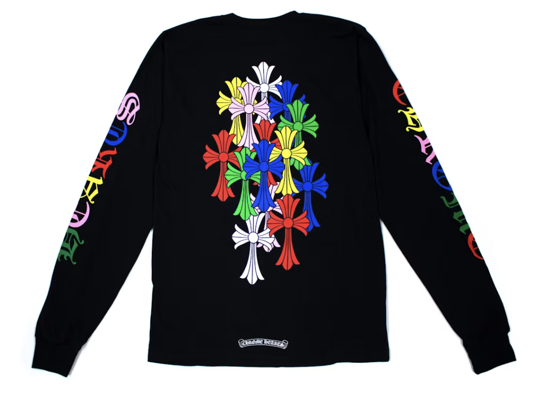 Chrome Hearts Multi Color Cross Cemetery L/S T-shirt Black Pre-Owned