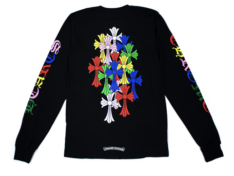 Chrome Hearts Multi Color Cross Cemetery L/S T-shirt Black Pre-Owned
