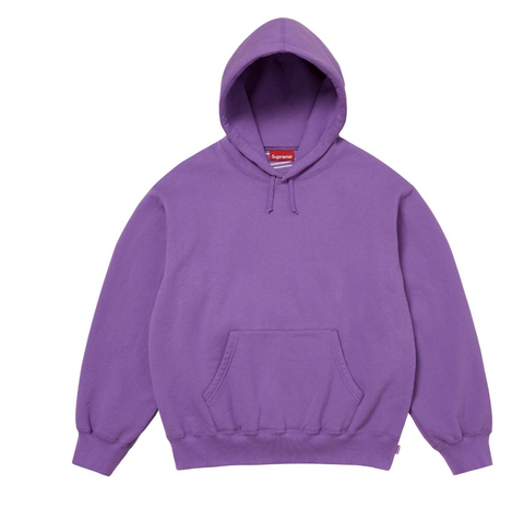 Supreme Satin Appliqué Hooded Sweatshirt Purple