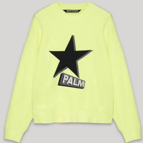 Palm Angels Neon Yellow Star Crewneck