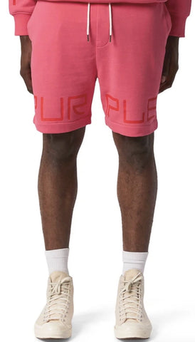 Purple Brand P413 RELAXED FIT SHORT - Wordmark Hot Pink
