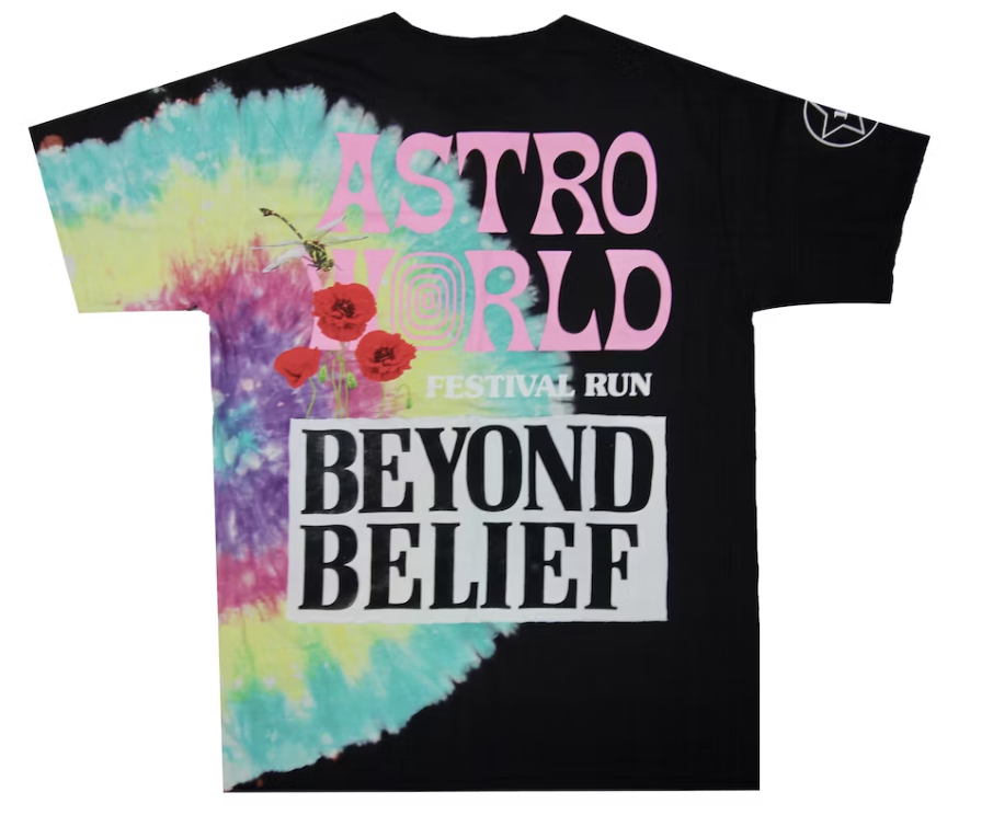Travis Scott Astroworld Festival Run Tie Dye Tee Black