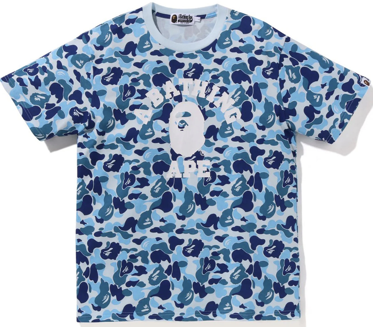 BAPE ABC Blue Camo College Tee