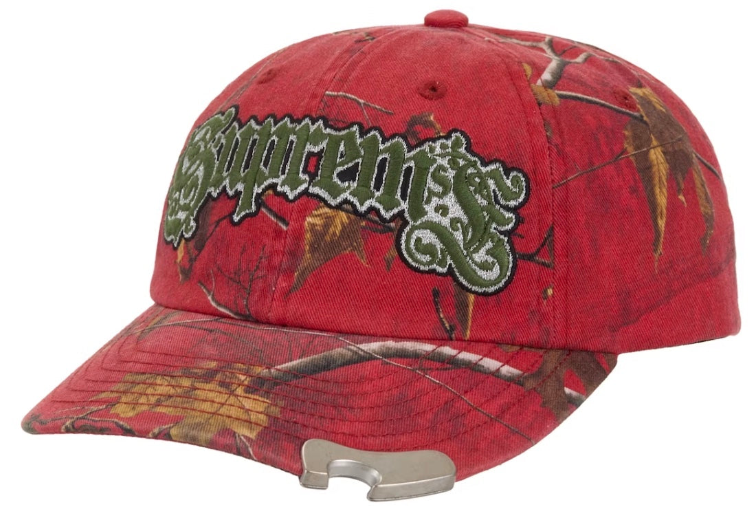 Supreme Bottle Opener 6-Panel Hat Red Camouflage