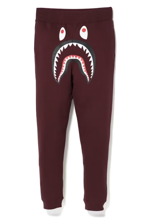 BAPE Shark Slim Sweat Pants Burgundy/Green