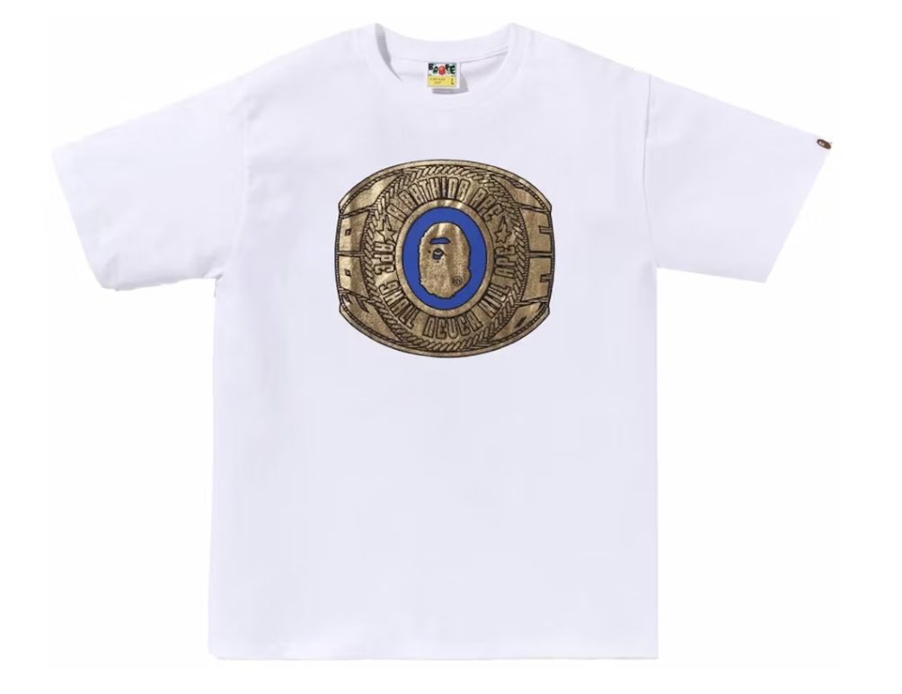 BAPE Foil Bape College Ring White Tee